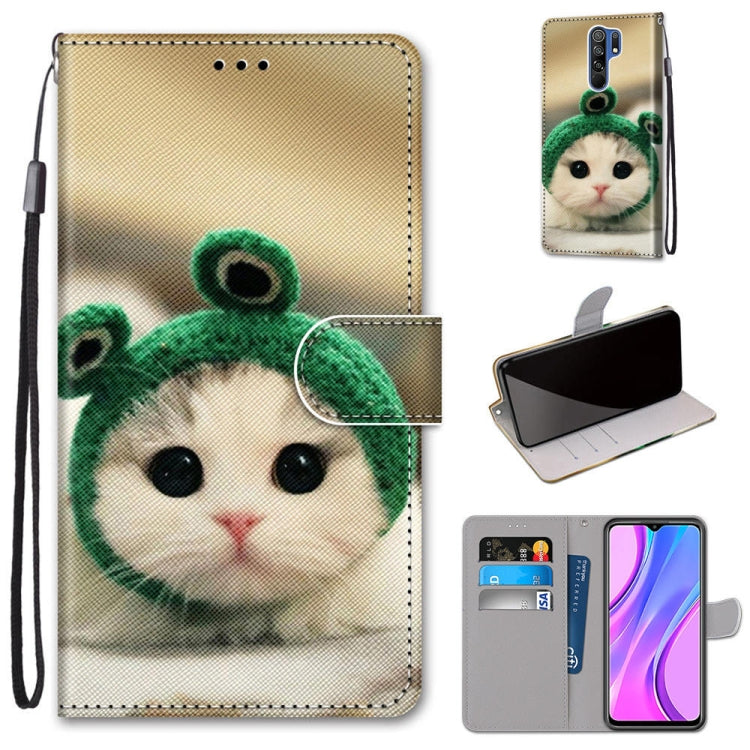 Coloured Drawing Cross Texture Horizontal Flip PU Leather Case with Holder & Card Slots & Wallet & Lanyard, For Xiaomi Redmi 9