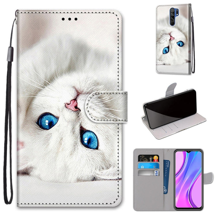 Coloured Drawing Cross Texture Horizontal Flip PU Leather Case with Holder & Card Slots & Wallet & Lanyard, For Xiaomi Redmi 9