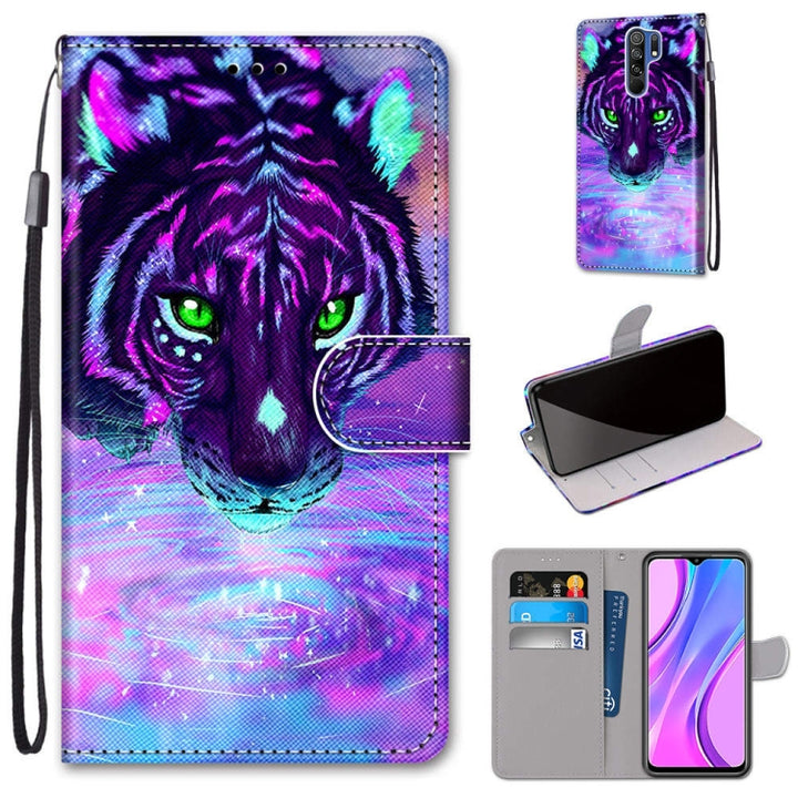 Coloured Drawing Cross Texture Horizontal Flip PU Leather Case with Holder & Card Slots & Wallet & Lanyard, For Xiaomi Redmi 9