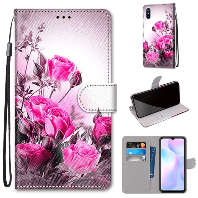 Coloured Drawing Cross Texture Horizontal Flip PU Leather Case with Holder & Card Slots & Wallet & Lanyard, For Xiaomi Redmi 9A