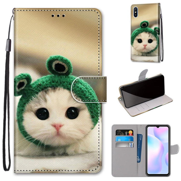 Coloured Drawing Cross Texture Horizontal Flip PU Leather Case with Holder & Card Slots & Wallet & Lanyard, For Xiaomi Redmi 9A