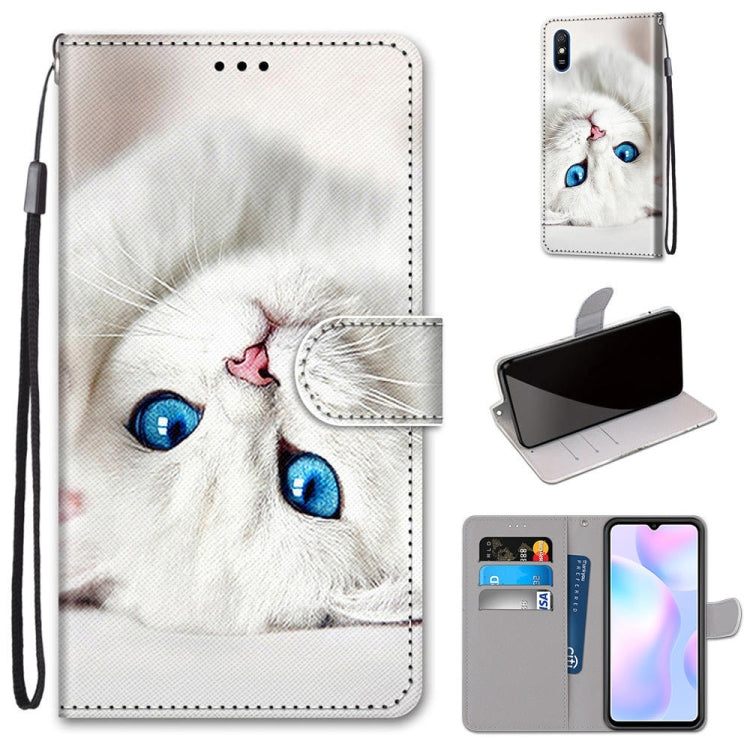 Coloured Drawing Cross Texture Horizontal Flip PU Leather Case with Holder & Card Slots & Wallet & Lanyard, For Xiaomi Redmi 9A