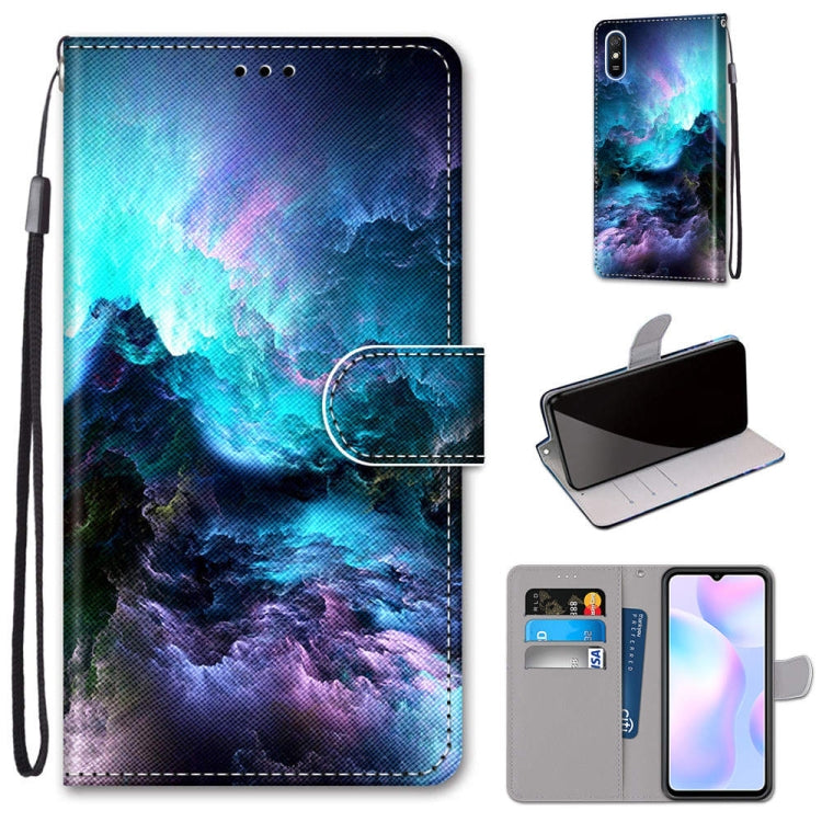 Coloured Drawing Cross Texture Horizontal Flip PU Leather Case with Holder & Card Slots & Wallet & Lanyard, For Xiaomi Redmi 9A