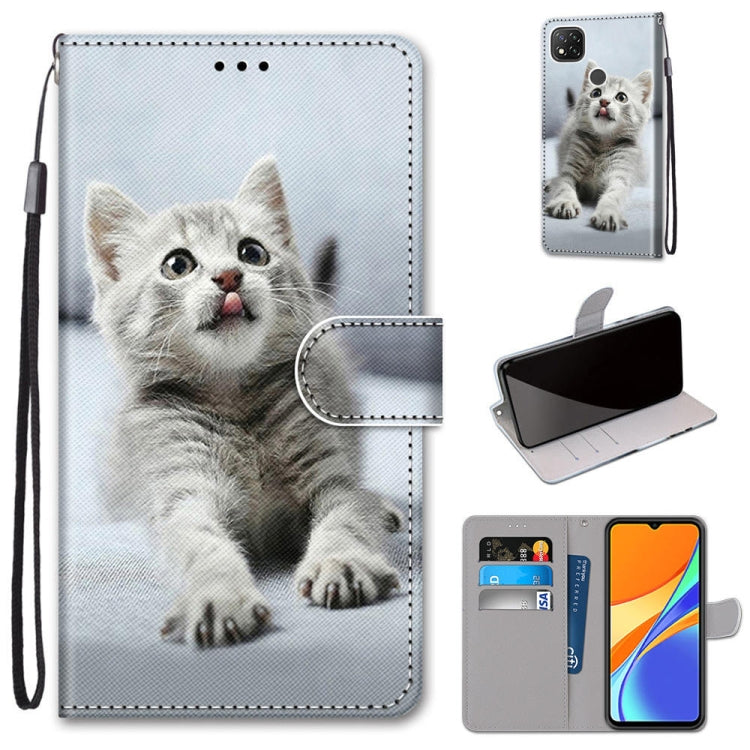 Coloured Drawing Cross Texture Horizontal Flip PU Leather Case with Holder & Card Slots & Wallet & Lanyard, For Xiaomi Redmi 9C