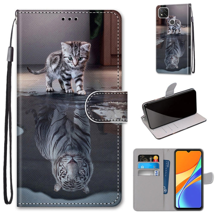 Coloured Drawing Cross Texture Horizontal Flip PU Leather Case with Holder & Card Slots & Wallet & Lanyard, For Xiaomi Redmi 9C