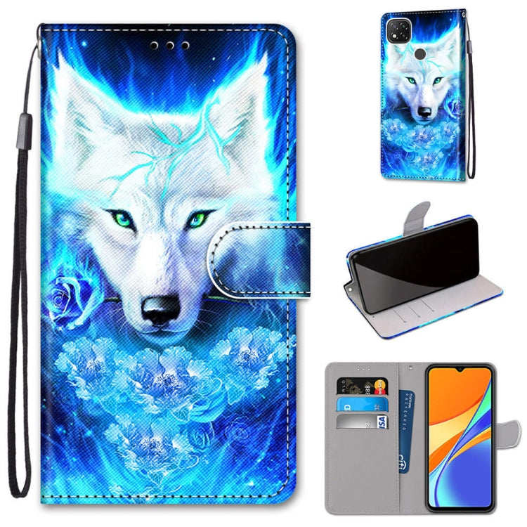 Coloured Drawing Cross Texture Horizontal Flip PU Leather Case with Holder & Card Slots & Wallet & Lanyard, For Xiaomi Redmi 9C