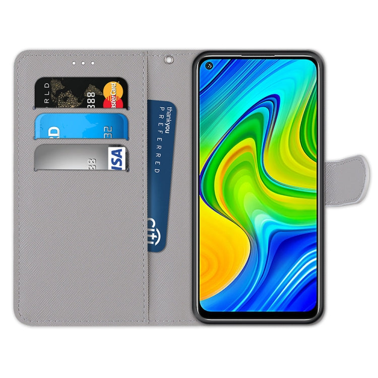 Coloured Drawing Cross Texture Horizontal Flip PU Leather Case with Holder & Card Slots & Wallet & Lanyard, For Xiaomi Redmi 10X 4G / Note 9