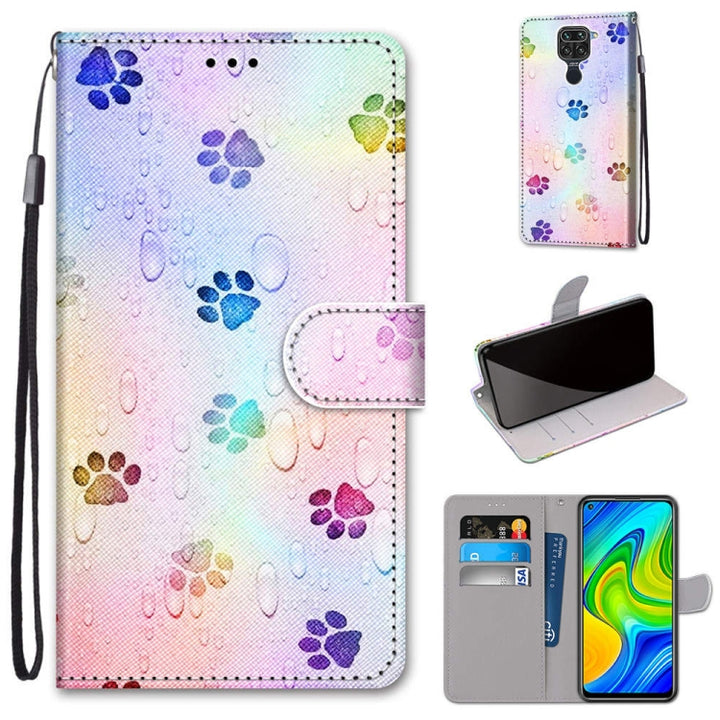 Coloured Drawing Cross Texture Horizontal Flip PU Leather Case with Holder & Card Slots & Wallet & Lanyard, For Xiaomi Redmi 10X 4G / Note 9