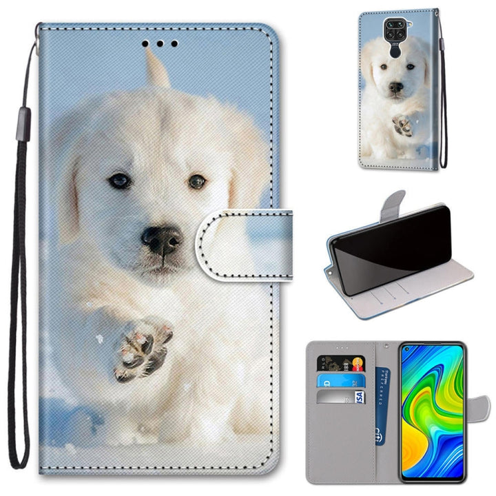 Coloured Drawing Cross Texture Horizontal Flip PU Leather Case with Holder & Card Slots & Wallet & Lanyard, For Xiaomi Redmi 10X 4G / Note 9