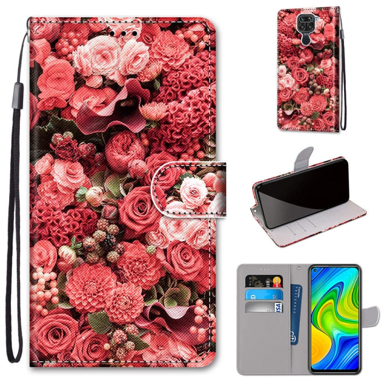 Coloured Drawing Cross Texture Horizontal Flip PU Leather Case with Holder & Card Slots & Wallet & Lanyard, For Xiaomi Redmi 10X 4G / Note 9