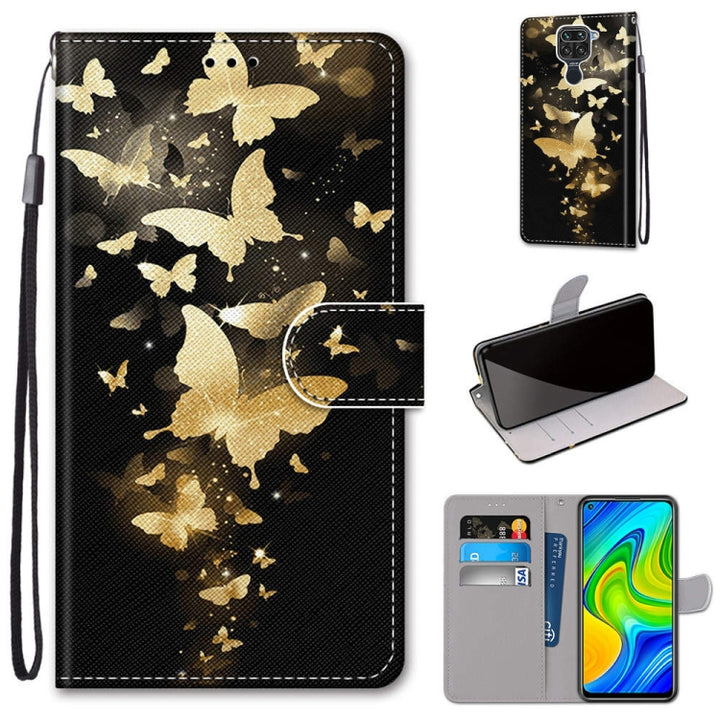 Coloured Drawing Cross Texture Horizontal Flip PU Leather Case with Holder & Card Slots & Wallet & Lanyard, For Xiaomi Redmi 10X 4G / Note 9