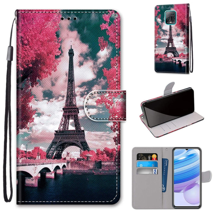 Coloured Drawing Cross Texture Horizontal Flip PU Leather Case with Holder & Card Slots & Wallet & Lanyard, For Xiaomi Redmi 10X 5G / 10X Pro 5G