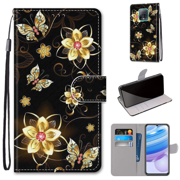 Coloured Drawing Cross Texture Horizontal Flip PU Leather Case with Holder & Card Slots & Wallet & Lanyard, For Xiaomi Redmi 10X 5G / 10X Pro 5G