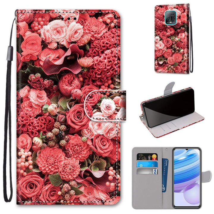 Coloured Drawing Cross Texture Horizontal Flip PU Leather Case with Holder & Card Slots & Wallet & Lanyard, For Xiaomi Redmi 10X 5G / 10X Pro 5G