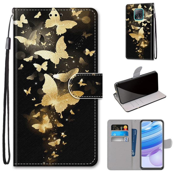 Coloured Drawing Cross Texture Horizontal Flip PU Leather Case with Holder & Card Slots & Wallet & Lanyard, For Xiaomi Redmi 10X 5G / 10X Pro 5G