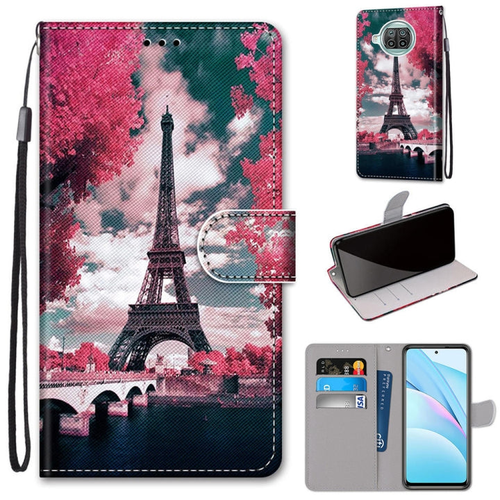 Coloured Drawing Cross Texture Horizontal Flip PU Leather Case with Holder & Card Slots & Wallet & Lanyard, For Xiaomi Mi 10T Lite 5G