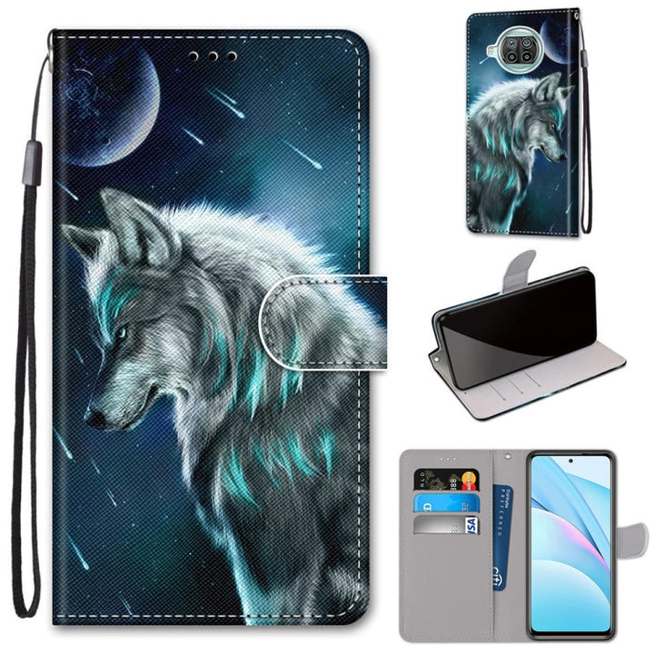 Coloured Drawing Cross Texture Horizontal Flip PU Leather Case with Holder & Card Slots & Wallet & Lanyard, For Xiaomi Mi 10T Lite 5G