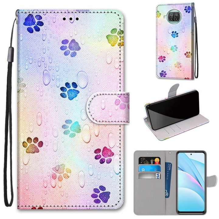 Coloured Drawing Cross Texture Horizontal Flip PU Leather Case with Holder & Card Slots & Wallet & Lanyard, For Xiaomi Mi 10T Lite 5G