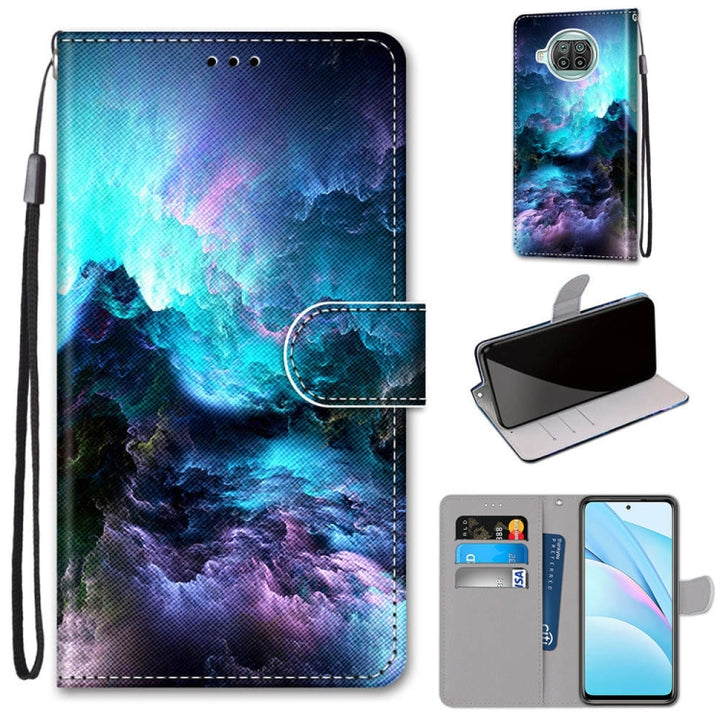 Coloured Drawing Cross Texture Horizontal Flip PU Leather Case with Holder & Card Slots & Wallet & Lanyard, For Xiaomi Mi 10T Lite 5G