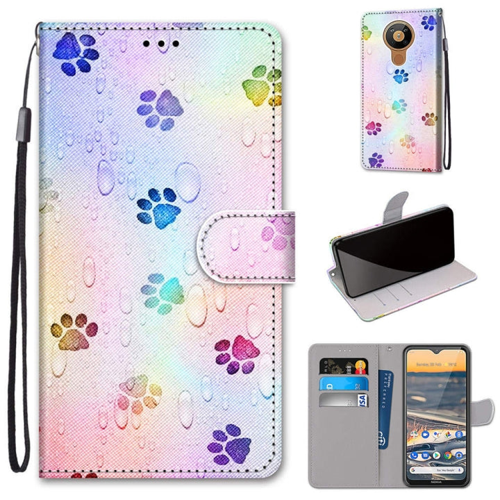 Coloured Drawing Cross Texture Horizontal Flip PU Leather Case with Holder & Card Slots & Wallet & Lanyard, For Nokia 5.3