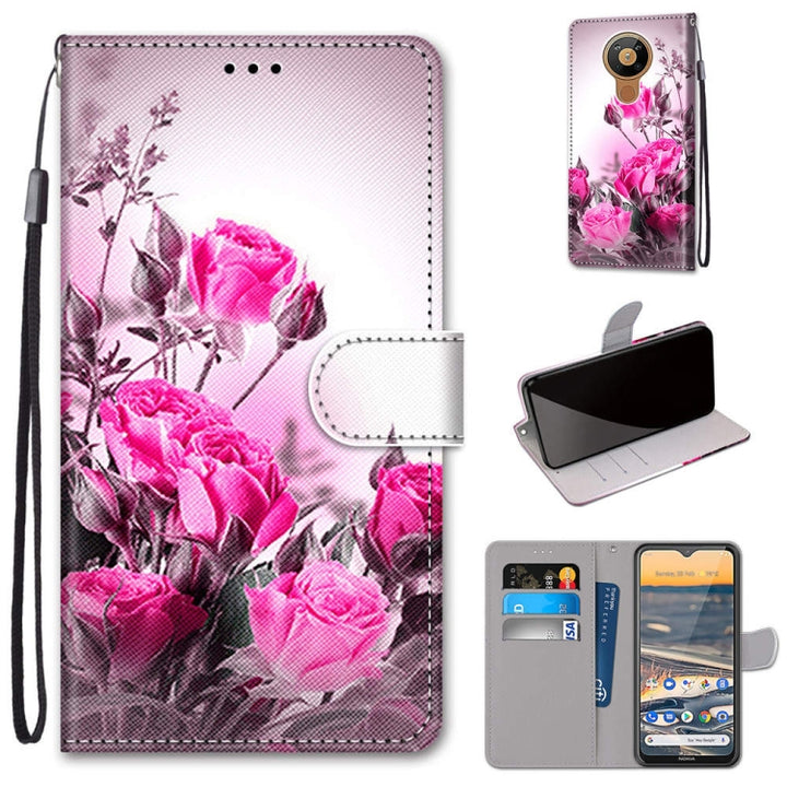 Coloured Drawing Cross Texture Horizontal Flip PU Leather Case with Holder & Card Slots & Wallet & Lanyard, For Nokia 5.3