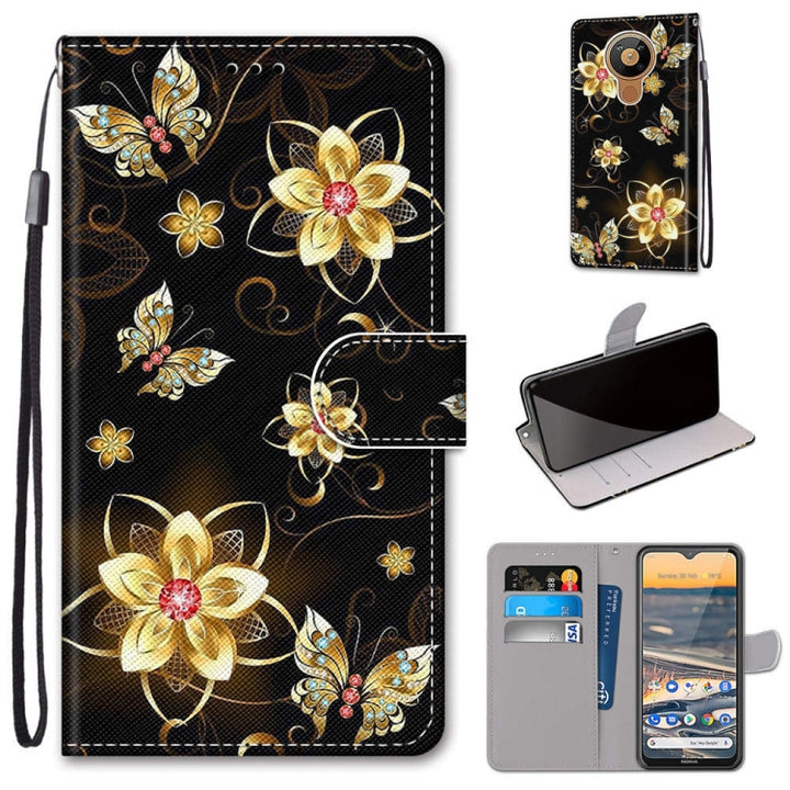 Coloured Drawing Cross Texture Horizontal Flip PU Leather Case with Holder & Card Slots & Wallet & Lanyard, For Nokia 5.3