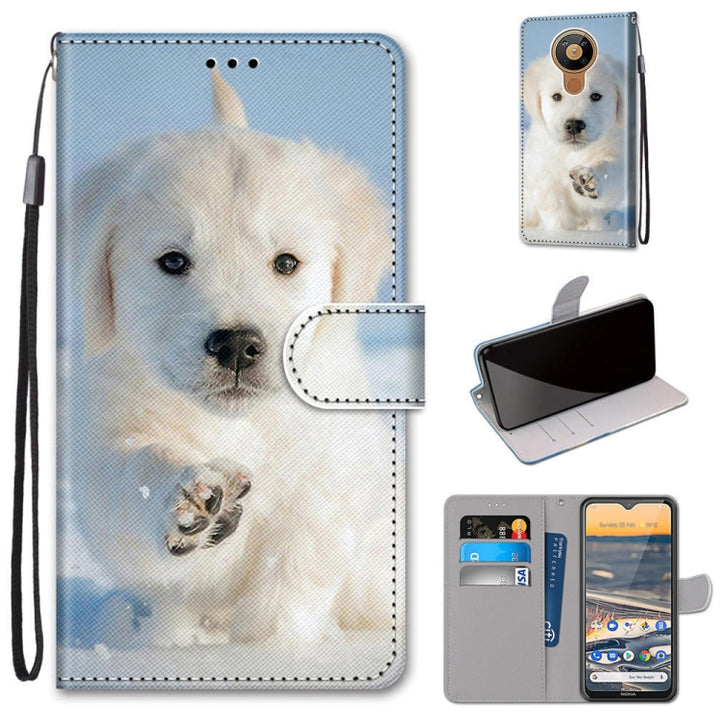 Coloured Drawing Cross Texture Horizontal Flip PU Leather Case with Holder & Card Slots & Wallet & Lanyard, For Nokia 5.3