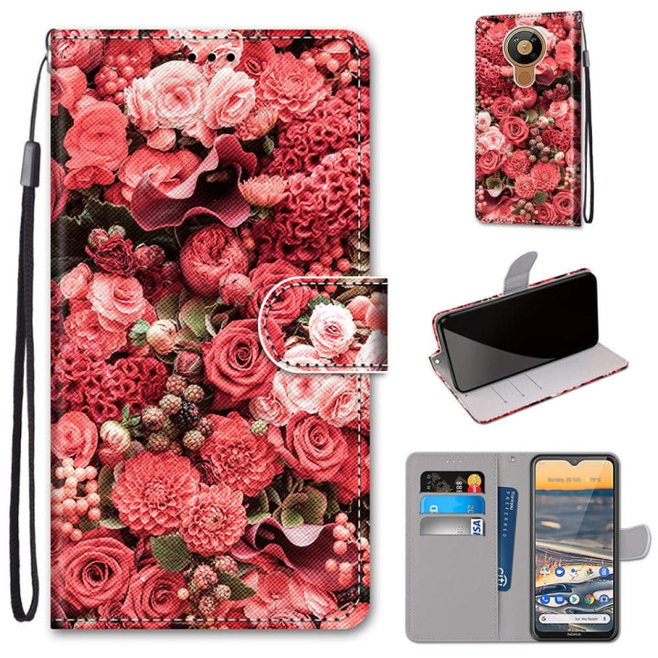 Coloured Drawing Cross Texture Horizontal Flip PU Leather Case with Holder & Card Slots & Wallet & Lanyard, For Nokia 5.3