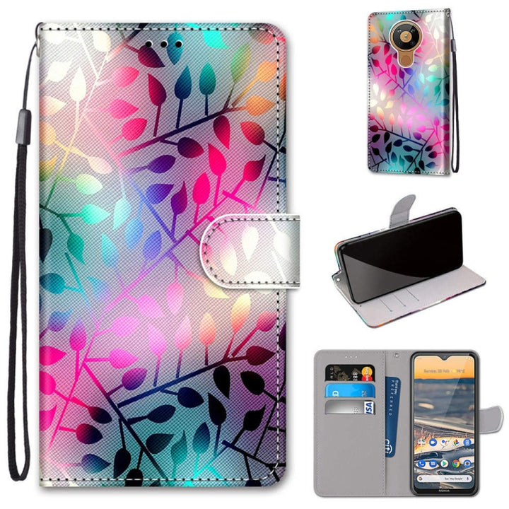 Coloured Drawing Cross Texture Horizontal Flip PU Leather Case with Holder & Card Slots & Wallet & Lanyard, For Nokia 5.3