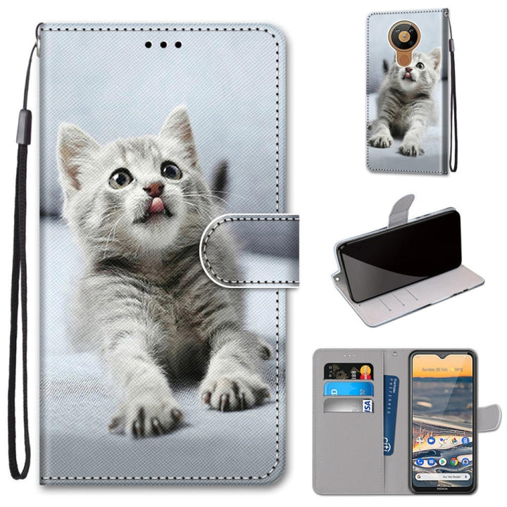 Coloured Drawing Cross Texture Horizontal Flip PU Leather Case with Holder & Card Slots & Wallet & Lanyard, For Nokia 5.3