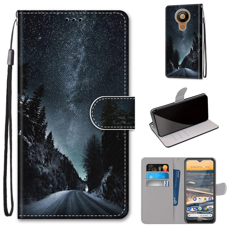 Coloured Drawing Cross Texture Horizontal Flip PU Leather Case with Holder & Card Slots & Wallet & Lanyard, For Nokia 5.3