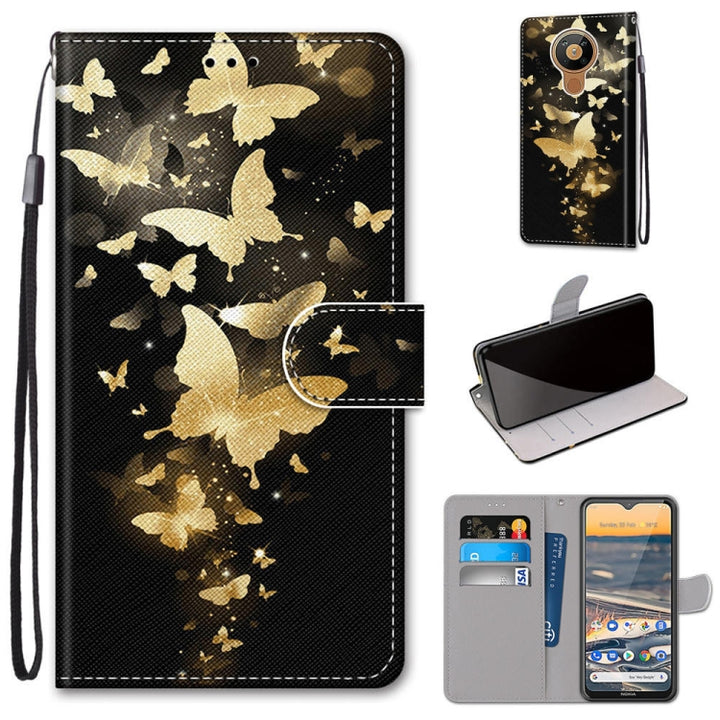 Coloured Drawing Cross Texture Horizontal Flip PU Leather Case with Holder & Card Slots & Wallet & Lanyard, For Nokia 5.3