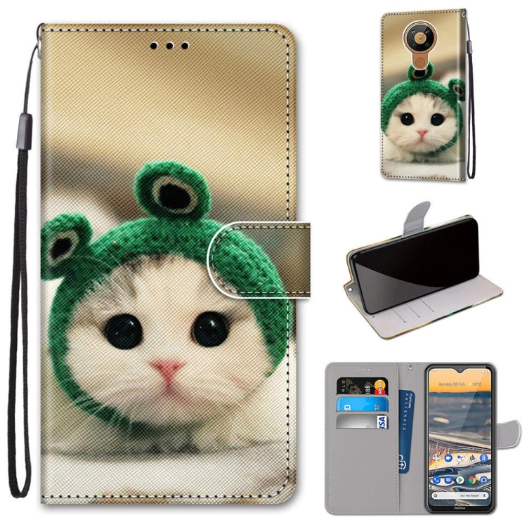 Coloured Drawing Cross Texture Horizontal Flip PU Leather Case with Holder & Card Slots & Wallet & Lanyard, For Nokia 5.3