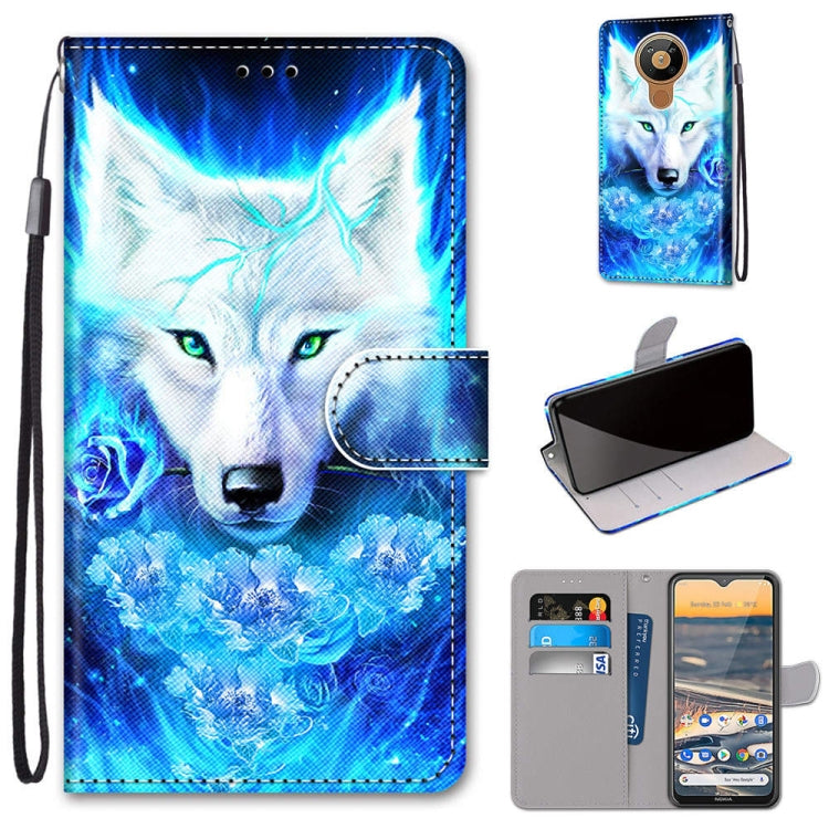 Coloured Drawing Cross Texture Horizontal Flip PU Leather Case with Holder & Card Slots & Wallet & Lanyard, For Nokia 5.3