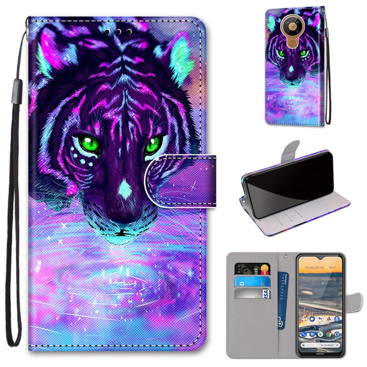 Coloured Drawing Cross Texture Horizontal Flip PU Leather Case with Holder & Card Slots & Wallet & Lanyard, For Nokia 5.3