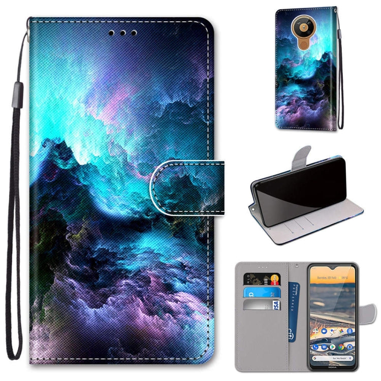 Coloured Drawing Cross Texture Horizontal Flip PU Leather Case with Holder & Card Slots & Wallet & Lanyard, For Nokia 5.3