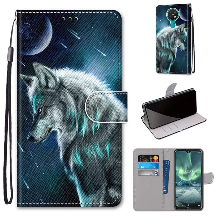 Coloured Drawing Cross Texture Horizontal Flip PU Leather Case with Holder & Card Slots & Wallet & Lanyard, For Nokia 7.2