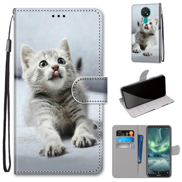 Coloured Drawing Cross Texture Horizontal Flip PU Leather Case with Holder & Card Slots & Wallet & Lanyard, For Nokia 7.2