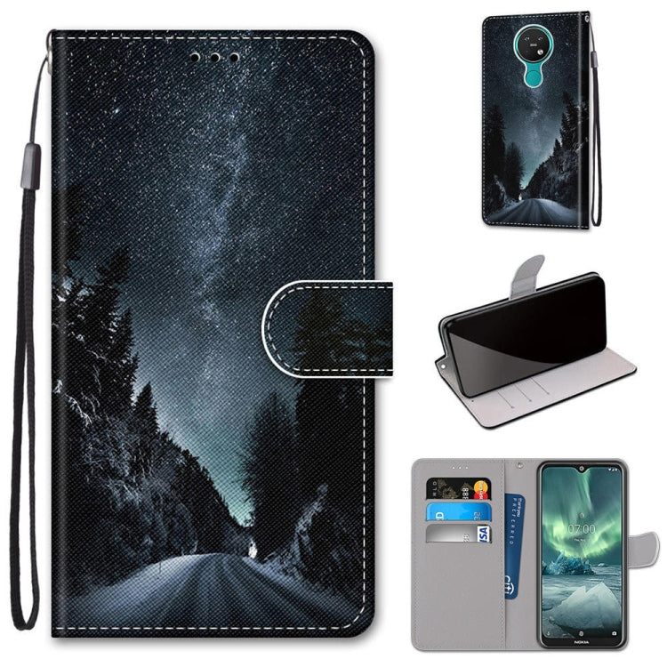 Coloured Drawing Cross Texture Horizontal Flip PU Leather Case with Holder & Card Slots & Wallet & Lanyard, For Nokia 7.2