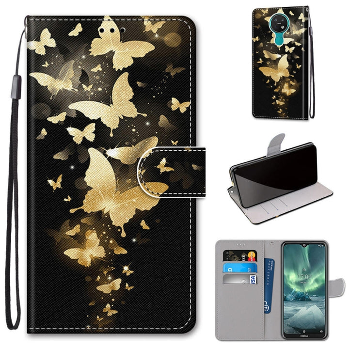 Coloured Drawing Cross Texture Horizontal Flip PU Leather Case with Holder & Card Slots & Wallet & Lanyard, For Nokia 7.2