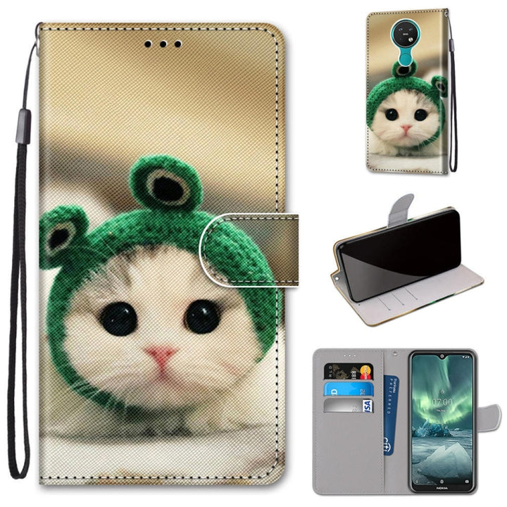 Coloured Drawing Cross Texture Horizontal Flip PU Leather Case with Holder & Card Slots & Wallet & Lanyard, For Nokia 7.2