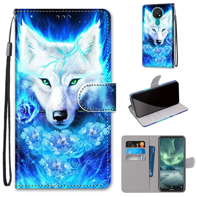 Coloured Drawing Cross Texture Horizontal Flip PU Leather Case with Holder & Card Slots & Wallet & Lanyard, For Nokia 7.2