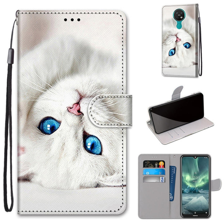 Coloured Drawing Cross Texture Horizontal Flip PU Leather Case with Holder & Card Slots & Wallet & Lanyard, For Nokia 7.2