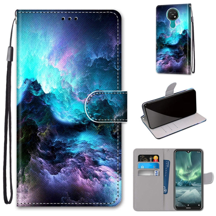 Coloured Drawing Cross Texture Horizontal Flip PU Leather Case with Holder & Card Slots & Wallet & Lanyard, For Nokia 7.2