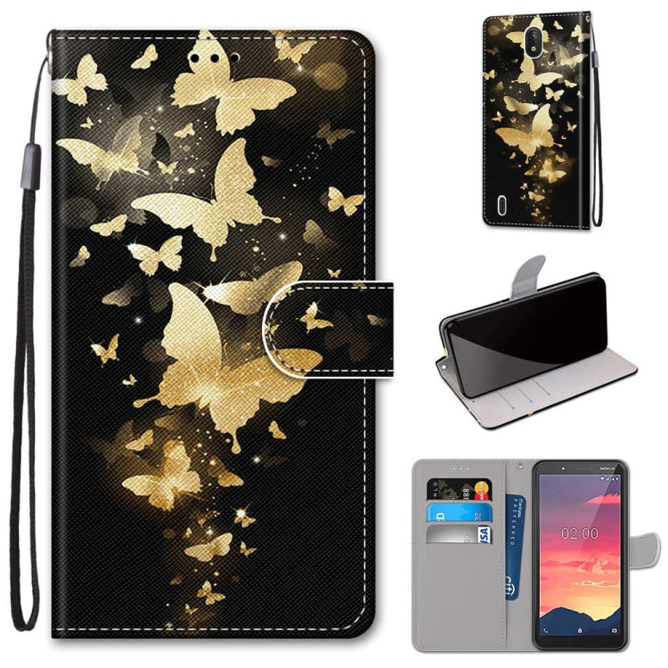 Coloured Drawing Cross Texture Horizontal Flip PU Leather Case with Holder & Card Slots & Wallet & Lanyard, For Nokia C2