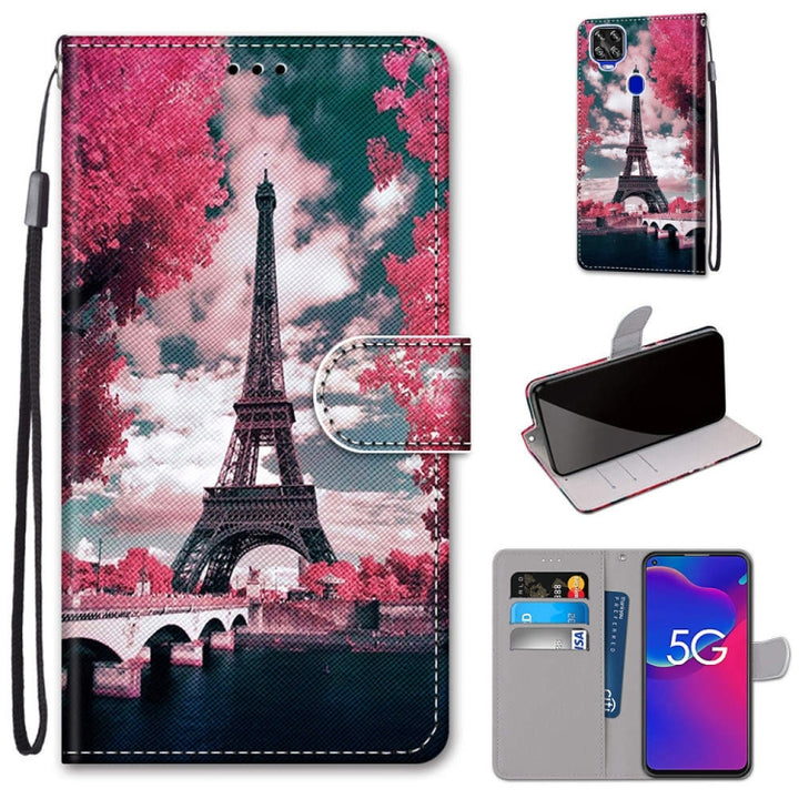 Coloured Drawing Cross Texture Horizontal Flip PU Leather Case with Holder & Card Slots & Wallet & Lanyard, For ZTE Axon 11 SE 5G