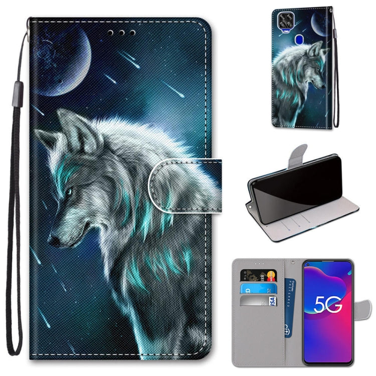 Coloured Drawing Cross Texture Horizontal Flip PU Leather Case with Holder & Card Slots & Wallet & Lanyard, For ZTE Axon 11 SE 5G