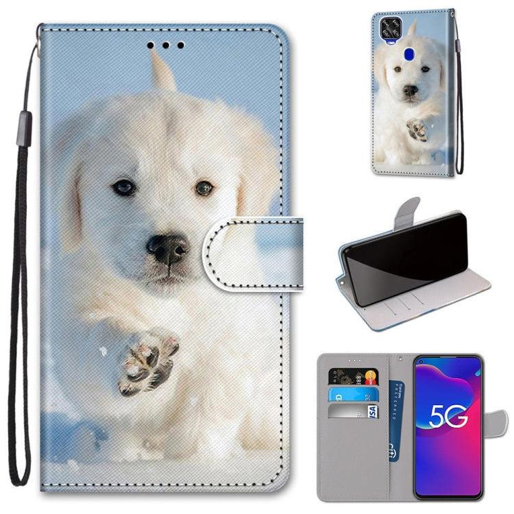 Coloured Drawing Cross Texture Horizontal Flip PU Leather Case with Holder & Card Slots & Wallet & Lanyard, For ZTE Axon 11 SE 5G