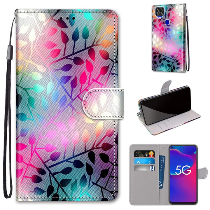 Coloured Drawing Cross Texture Horizontal Flip PU Leather Case with Holder & Card Slots & Wallet & Lanyard, For ZTE Axon 11 SE 5G