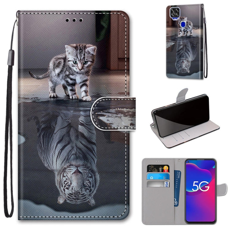 Coloured Drawing Cross Texture Horizontal Flip PU Leather Case with Holder & Card Slots & Wallet & Lanyard, For ZTE Axon 11 SE 5G